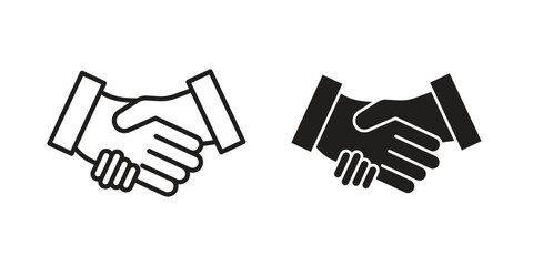 Obraz premium Handshake icons for graphic design, logo, Web site, social media, UI, mobile app, vector illustration