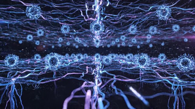 Neurons Firing with Electric Signals.