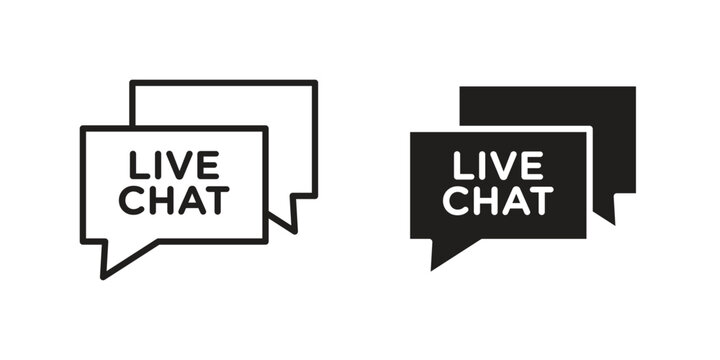 Live chat icons for graphic design, logo, Web site, social media, UI, mobile app, vector illustration