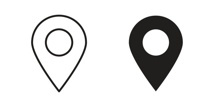 Map marker icons for graphic design, logo, Web site, social media, UI, mobile app, vector illustration