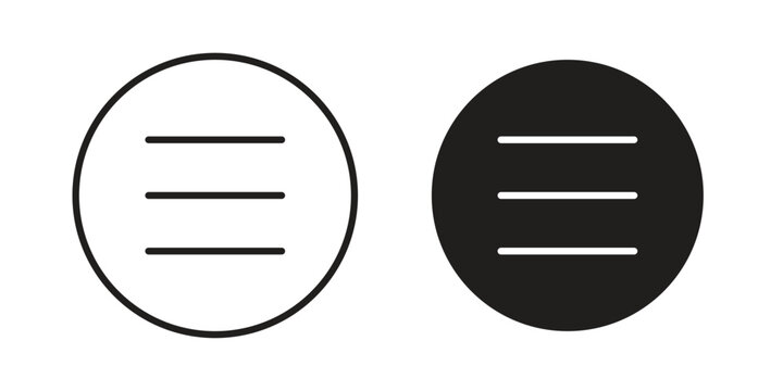 Menu icons for graphic design, logo, Web site, social media, UI, mobile app, vector illustration