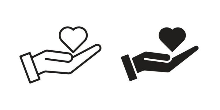 Philanthropy icons for graphic design, logo, Web site, social media, UI, mobile app, vector illustration