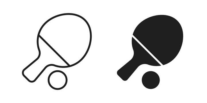 Ping pong icons for graphic design, logo, Web site, social media, UI, mobile app, vector illustration