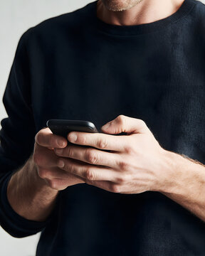 Modern lifestyle close-up view of mobile device interaction & engagement