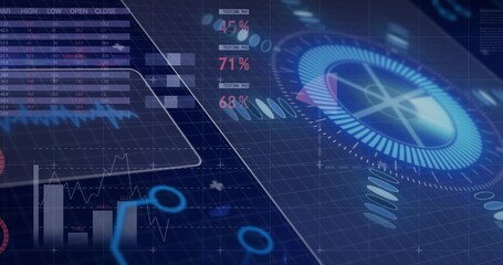 Displaying large circular radial gauge glowing on right of HUD, with TESTING PM percent readouts