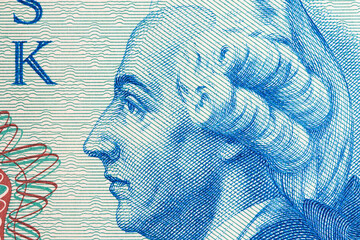 Gustav III a closeup portrait from Swedish money