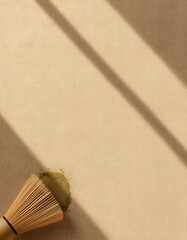 Matcha Flat Lay Minimal Background with Copy Space