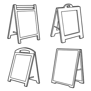 Four different types of easels used for painting and drawing. Vector