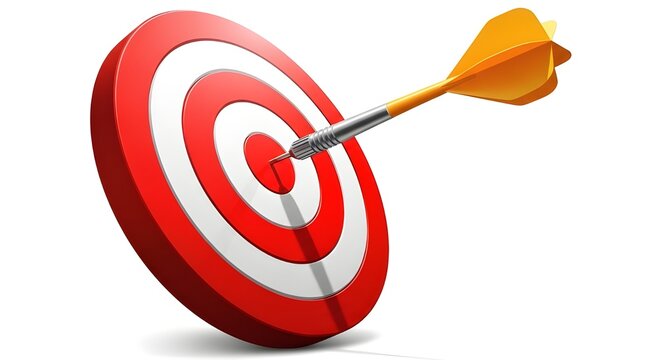 A dartboard with a dart hitting the bullseye symbolizing accuracy and precision in a competitive setting