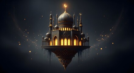 Orthodox mosque and cathedral architecture illuminated at night beneath a dark Moscow sky, featuring historic golden domes and towers of this religious landmark in Russia