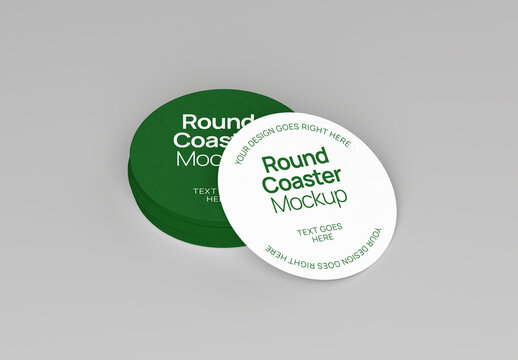 Round Coaster Mockup