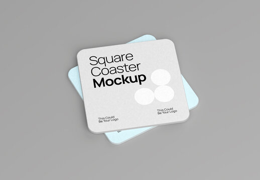 Square Beverage Coaster Mockup