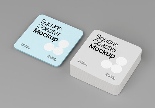 Square Coaster Mockup