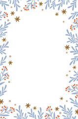 Obraz premium Floral ornament square frame. Botanical motif border