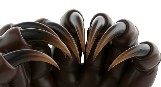 Close-up of a dark, sharp, animalistic claw