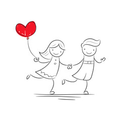 Obraz premium boy and girl with heart