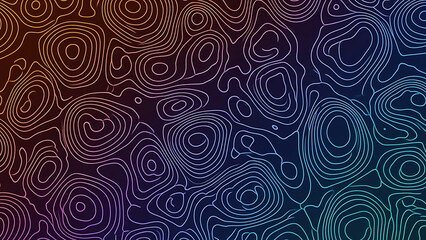 Obraz premium Abstract Topographic Map Pattern With Gradient Colors