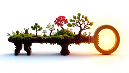 Fototapeta premium A creative bench made from Lego pieces, arranged in the shape of a large, open book with a keyhole