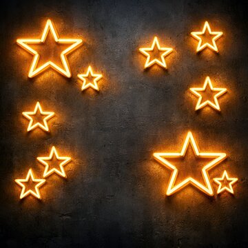 Glowing Neon Star Lights Wall Decor in Warm Yellow