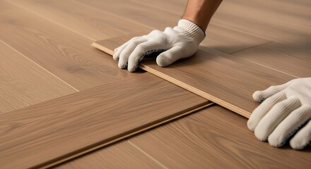 Crafting perfection, fitting new laminate wood flooring with care and skill