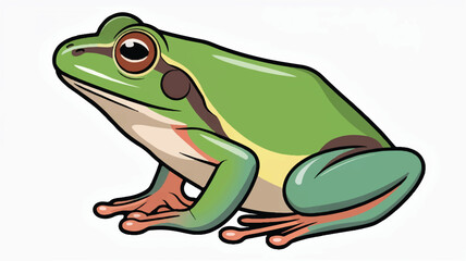 Fototapeta premium A digital illustration of a green tree frog in a side profile view (3)_traced