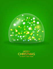 Glowing bokeh lights in a glass dome