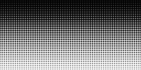 Dotted halftone gradient texture. Vanishing polka dot background. Repeating dots gradation pattern background. Black fading comic pop art overlay backdrop. Raster effect wallpaper. halftone