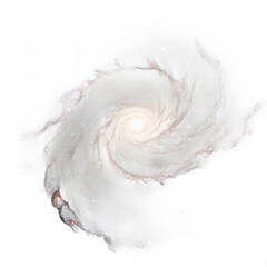 Abstract cosmic swirl with light brown hues on a transparent background, subtle shimmering nebula, ethereal galaxy-like pattern