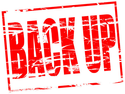 Digital composite. 

&ldquo;Back up&rdquo; rubber stamp effect

