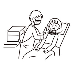 吸引を受ける介護のイラスト線画