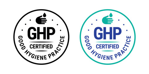 Round GHP certified badge for Good Hygiene Practice labels