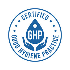 Round GHP certified badge for Good Hygiene Practice labels