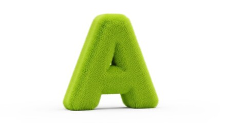 A large letter a made entirely of vibrant green grass.