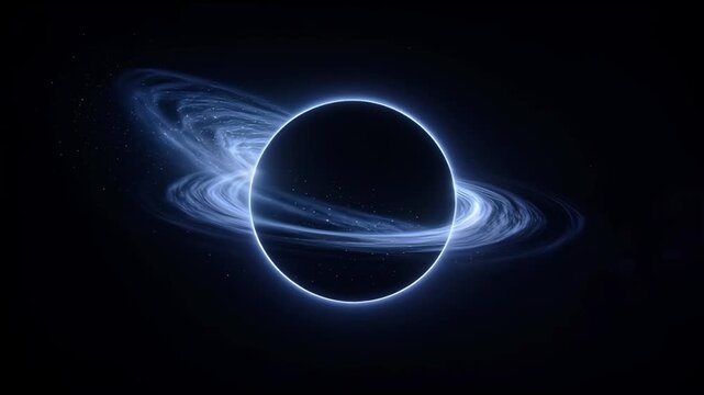 Black hole devouring galaxy spiral arms cosmic event space phenomenon dark matter singularity accretion disk universe background animation footage