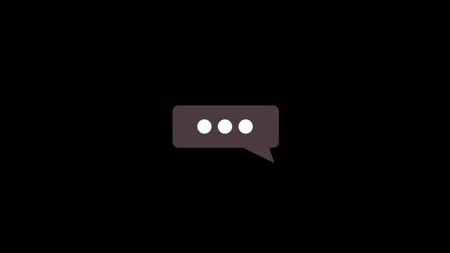 chat message bubble icon try typing messenger sending  message custom text in transparent background in 4K animation with alpha channel 
