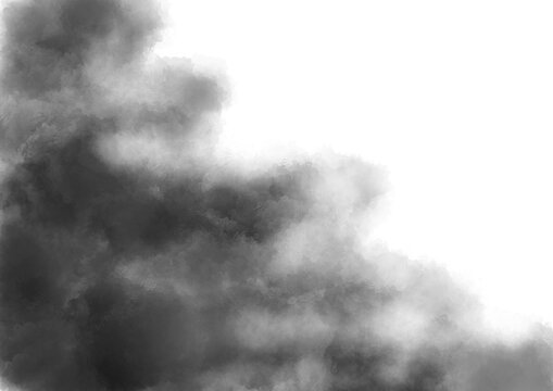 黒の水彩や墨、木炭の滲むぼやけたテクスチャ背景素材