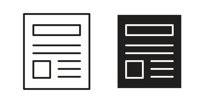 News feed icon concept. Thin line symbol. Vector illustration isolated. Editable stroke.