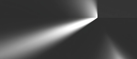Abstract grayscale composition with a black oval shape and light beam effect