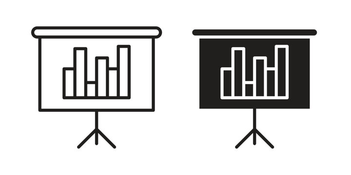 Slideshow icon concept. Thin line symbol. Vector illustration isolated. Editable stroke.