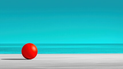 A Red Ball On A Beach