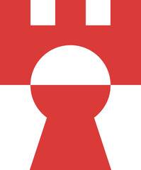 Geometric Castle Keyhole Icon © lunarts_studio