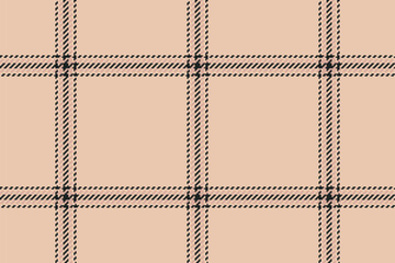 Cute fabric texture vector, funky plaid pattern tartan. Dining background seamless check textile in light and black colors.