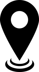 Black location pin marker icon isolated on transparent background png