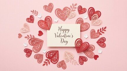 Happy Valentine&rsquo;s Day Card with Heart Frame