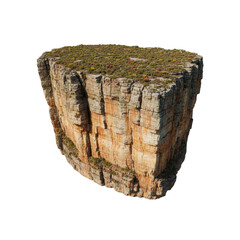 Floating Island Mesa With Green Vegetation Top