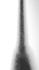 Grayscale image of an abstract form that gradually shifts from solid black to hazy gray