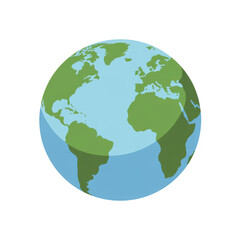 Fototapeta premium Green and blue of the Earth globe planet isolated on a transparent background