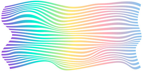 Retro Background with Wavy Colorful Lines, Gradient, Psychedelic Art, Minimalism, Aesthetic, Groovy Poster, Stripes, Vintage