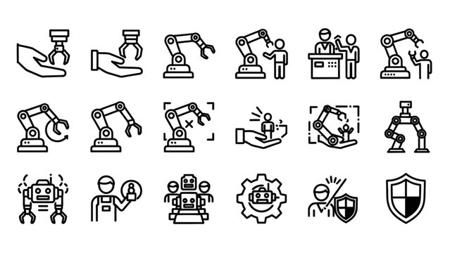 Robotic Arms and Automation Icons Collection.