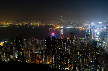 Obraz premium 香港 ビクトリアピークからの夜景